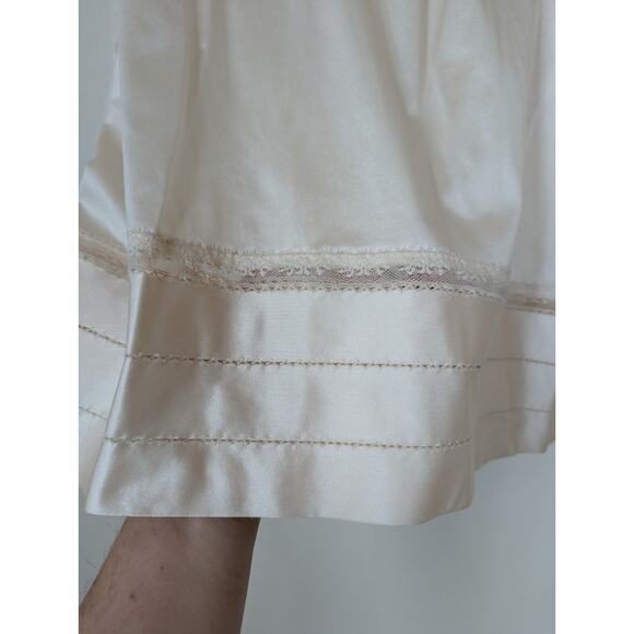 Vintage Beige Nylon with Satin Lace Trim Half Slip Lorraine Small Tall Coquette - Picture 2 of 7